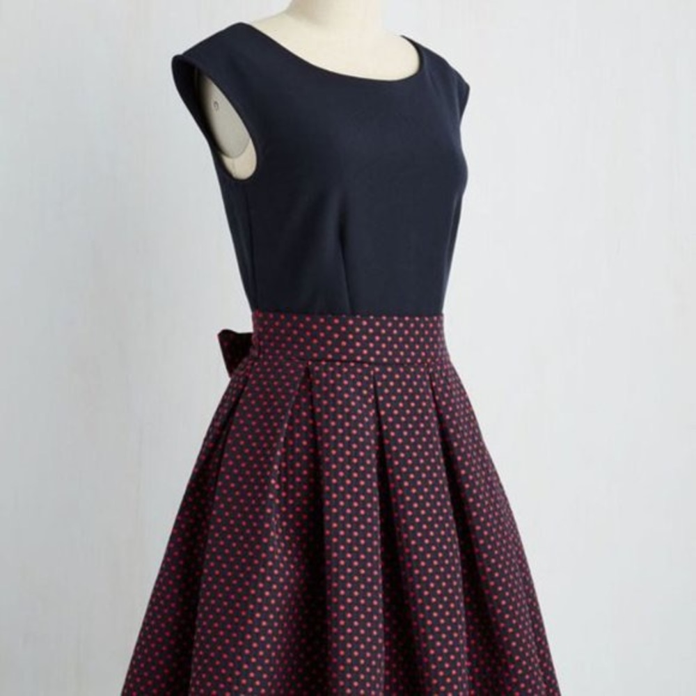 London and Done Black/Red Polka Dot Dress